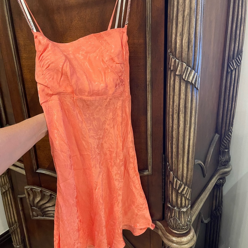 For Love And Lemons Vibrant Coral Mini Dress
